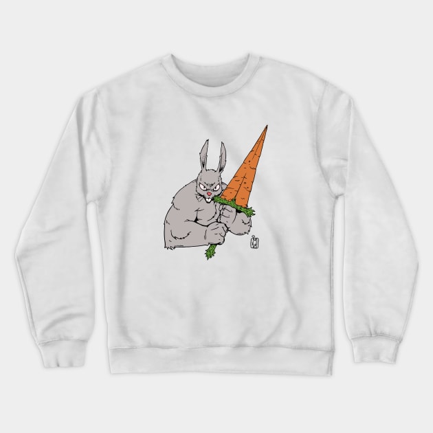 Bunny warrior Crewneck Sweatshirt by jonathanmor